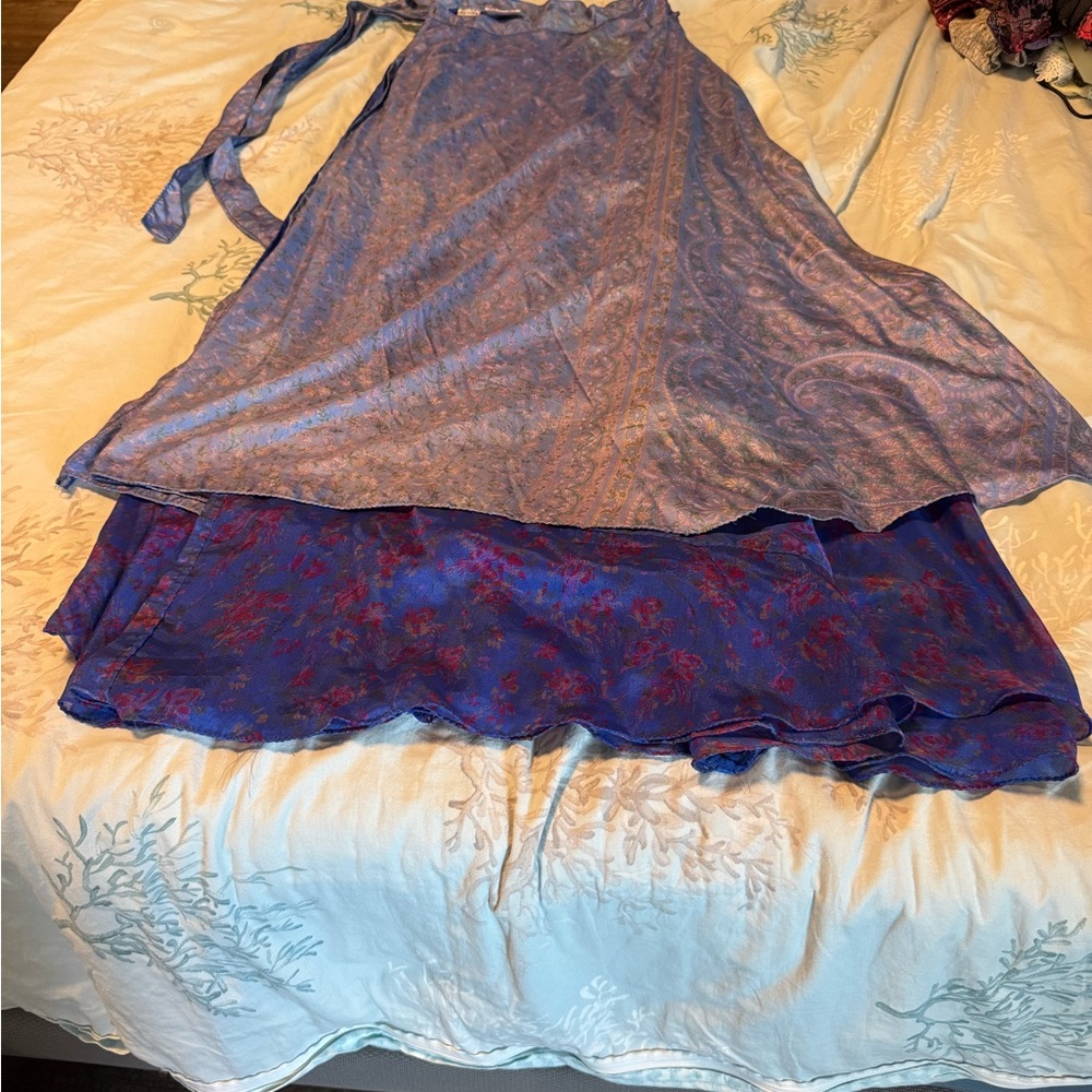 Synergy Bohemian Organic Clothing Purple and Blue Dress/Skirt wrap